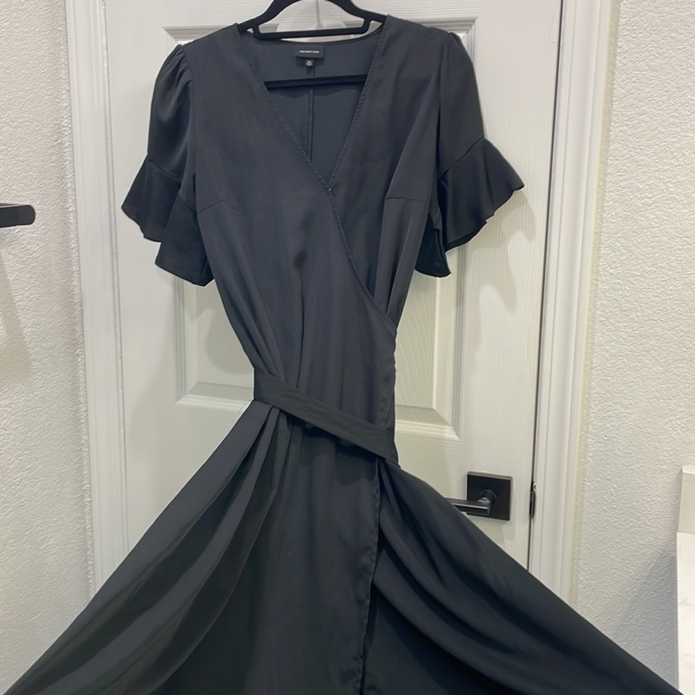 Who What Wear Black Wrap Dress